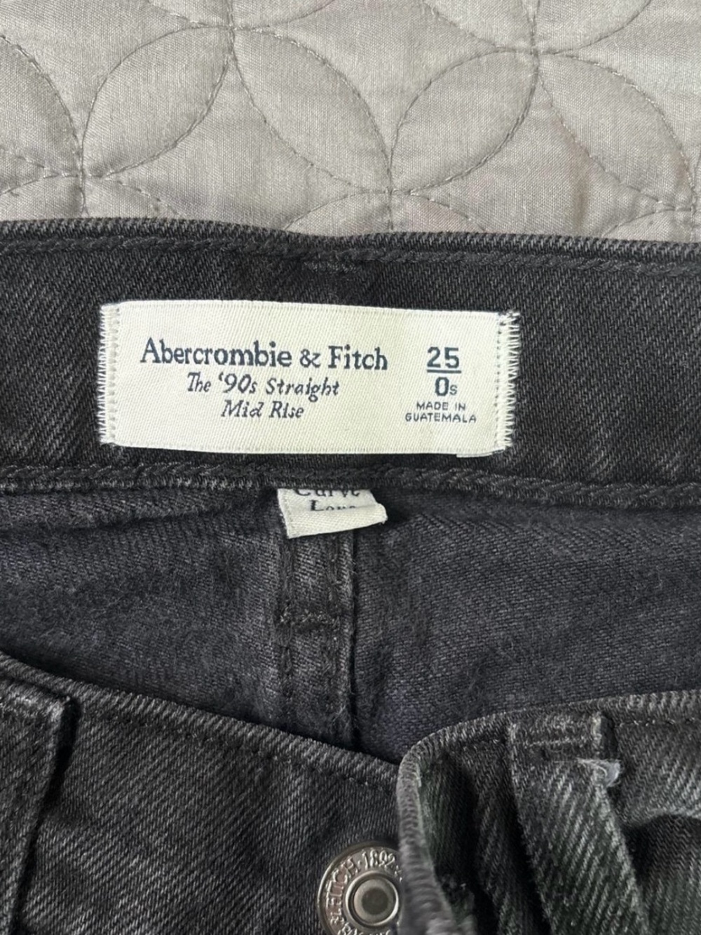 Abercrombie & Fitch Charcoal Gray '90s Straight Mid Rise Jeans